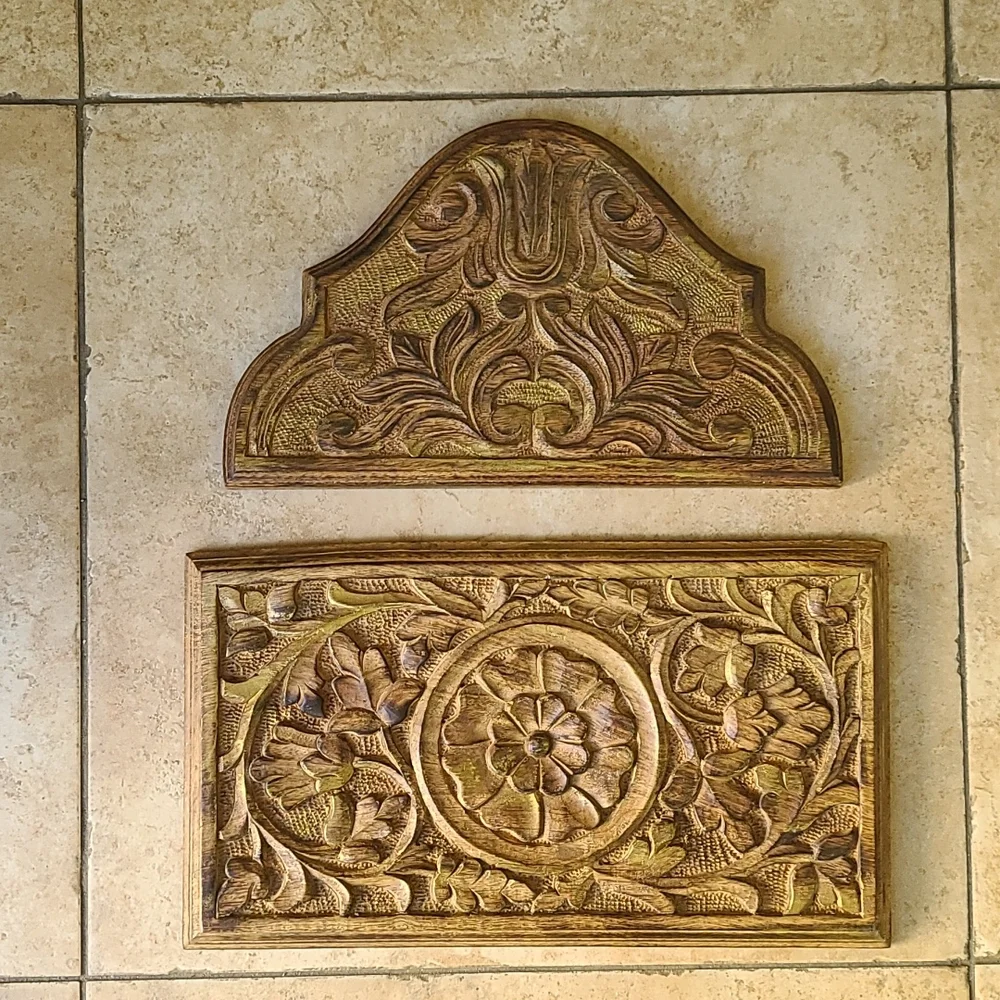Hand carved wood wall art. - Picture 1 of 4